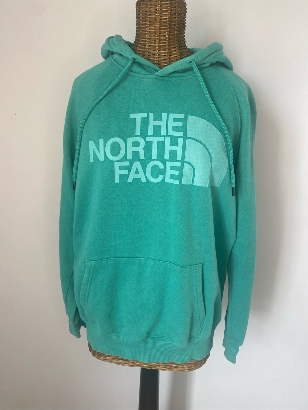 The North Face Teal Pullover Hoodie with Front Logo